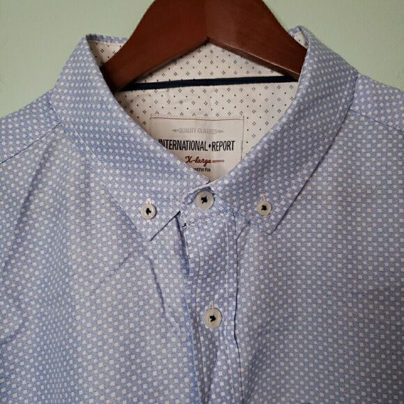 International Report Casual Shirt Mens Sz XL SLIM Short Sleeve Button Microfiber - Picture 11 of 16